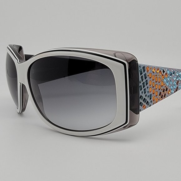 *SOLD* Judith Leiber JL1028 09 Swarovski Rhinestone Frame Gray Lens Sunglasses - Picture 1 of 11